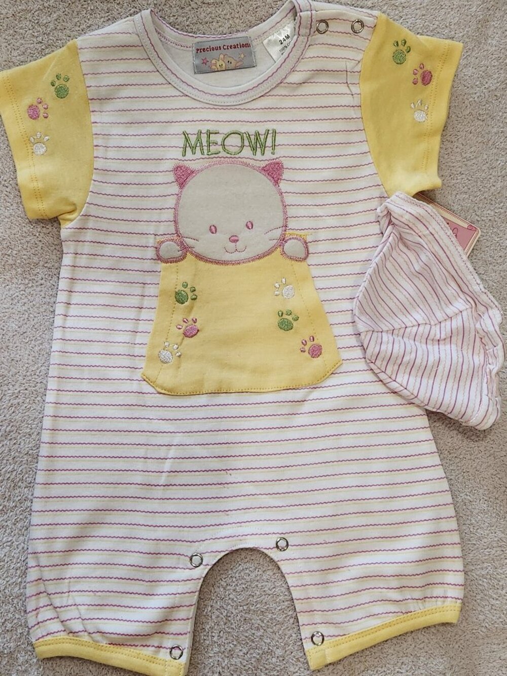 Precious Creations - Yellow Kitty Romper